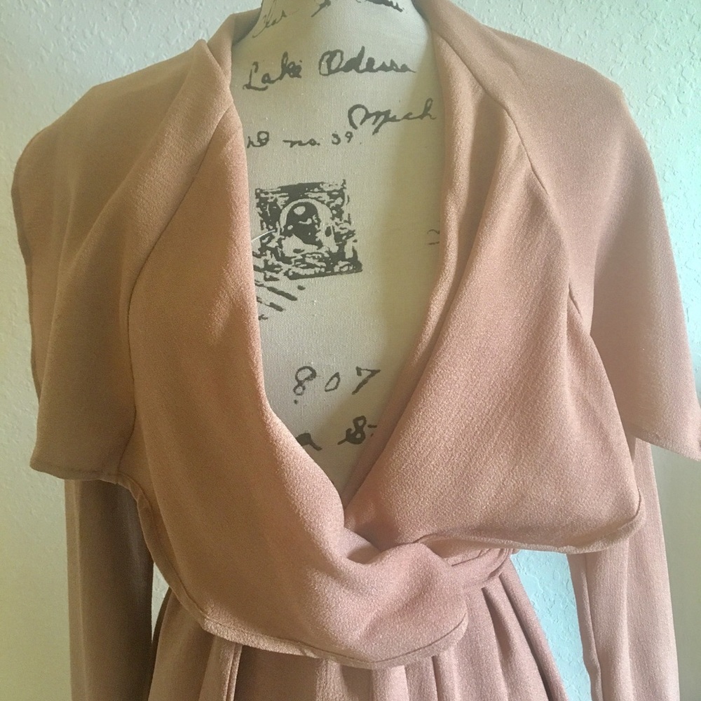 🆕 Lapel Long Sleeve Mauve Duster - Picture 5 of 8